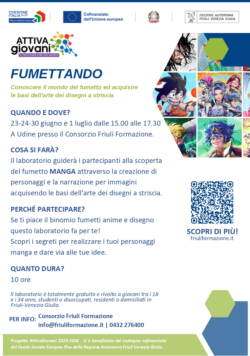 Corso "FUMETTANDO - Conoscere il mondo del fumetto ed acquisire le basi dell’arte dei disegni a striscia" - progetto Attivagiovani