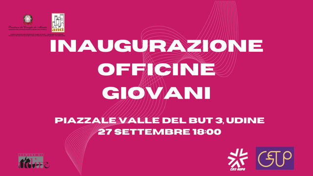 Hub Officine Giovani riapre i suoi spazi e inaugura i locali martedì 27 settembre alle ore 18:00