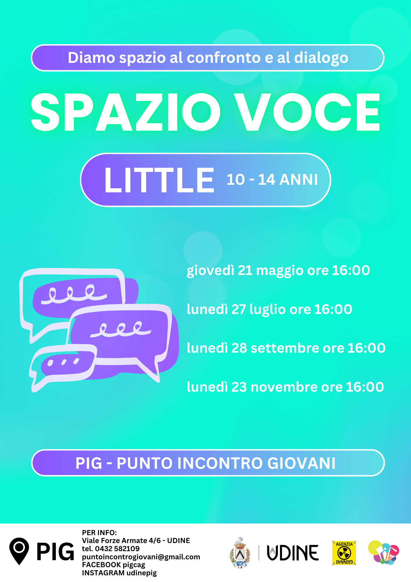 Avvio laboratori SPAZIO VOCE BIG e SPAZIO VOCE LITTLE - PIG di UDINE